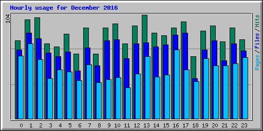 Hourly usage for December 2016