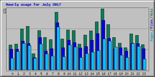 Hourly usage for July 2017