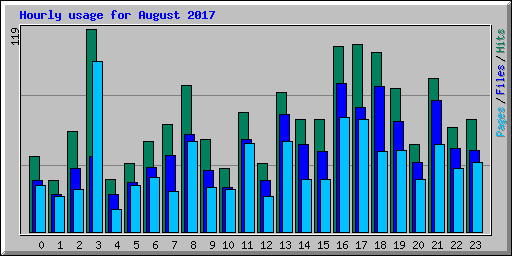 Hourly usage for August 2017